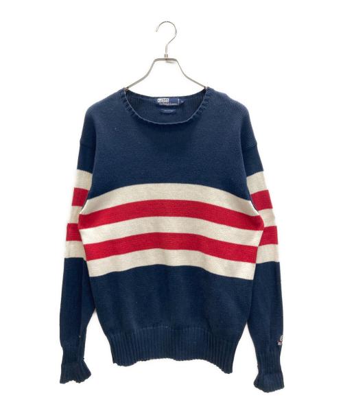 POLO RALPH LAUREN（ポロ・ラルフローレン）POLO RALPH LAUREN (ポロ・ラルフローレン) RL-92 ボーダーニット ネイビー サイズ:SIZE Lの古着・服飾アイテム