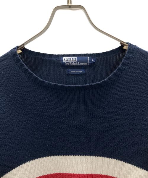POLO RALPH LAUREN（ポロ・ラルフローレン）POLO RALPH LAUREN (ポロ・ラルフローレン) RL-92 ボーダーニット ネイビー サイズ:SIZE Lの古着・服飾アイテム