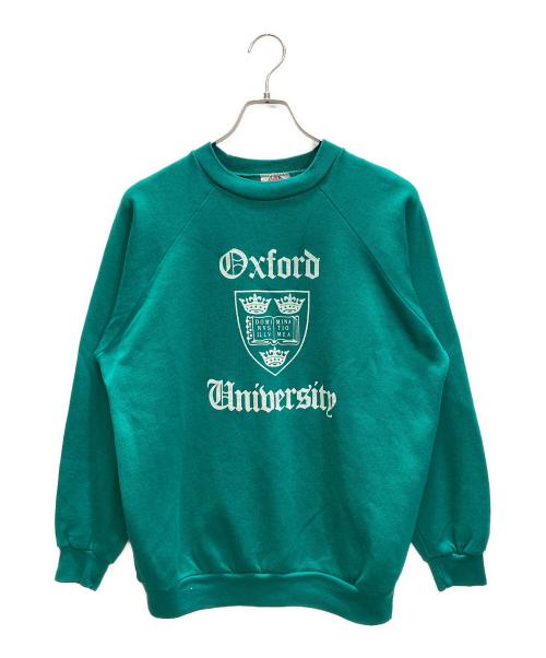 SCOMAN LEISURE（エスコマン・レジャー）SCOMAN LEISURE (エスコマン・レジャー) カレッジロゴラグランスウェット グリーン サイズ:Lの古着・服飾アイテム