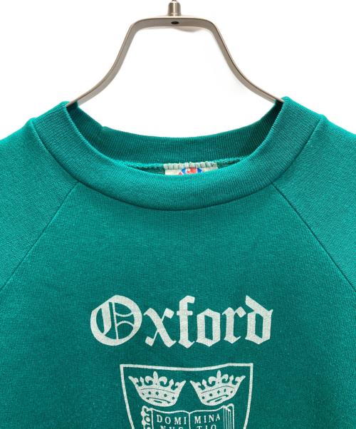 SCOMAN LEISURE（エスコマン・レジャー）SCOMAN LEISURE (エスコマン・レジャー) カレッジロゴラグランスウェット グリーン サイズ:Lの古着・服飾アイテム