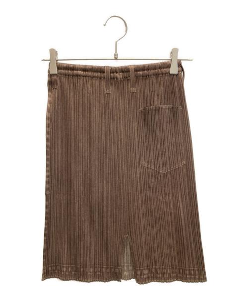 PLEATS PLEASE（プリーツプリーズ）PLEATS PLEASE (プリーツプリーズ) 転写プリーツスカート ブラウン サイズ:3の古着・服飾アイテム