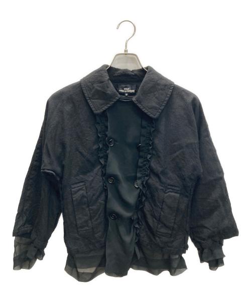 tricot COMME des GARCONS（トリココムデギャルソン）tricot COMME des GARCONS (トリココムデギャルソン) 縮絨ウール切替ジャケット ブラック サイズ:Sの古着・服飾アイテム