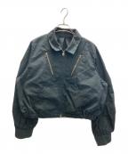 maturelyマチュアリー）の古着「コットン シルク ジッパー ブルゾン」｜ブラック