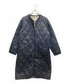 MACKINTOSH PHILOSOPHYマッキントッシュ フィロソフィー）の古着「ノーカラーキルティングロングコート」｜ネイビー