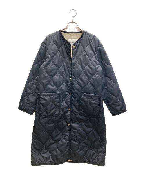 MACKINTOSH PHILOSOPHY（マッキントッシュ フィロソフィー）MACKINTOSH PHILOSOPHY (マッキントッシュ フィロソフィー) ノーカラーキルティングロングコート ネイビー サイズ:38の古着・服飾アイテム