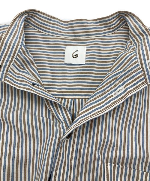 6(ROKU) BEAUTY&YOUTH（ロク ビューティーアンドユース）6(ROKU) BEAUTY&YOUTH (ロク ビューティーアンドユース) STRIPE SHIRT ONE PIECE マルチカラー サイズ:36の古着・服飾アイテム