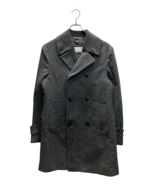 TOMORROW LAND PILGRIM（トゥモローランド ピルグリム）TOMORROW LAND PILGRIM (トゥモローランド ピルグリム) ウールカシミヤビーバー ダブルブレステッドコート グレー サイズ:46の古着・服飾アイテム