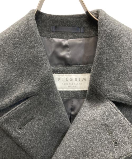 TOMORROW LAND PILGRIM（トゥモローランド ピルグリム）TOMORROW LAND PILGRIM (トゥモローランド ピルグリム) ウールカシミヤビーバー ダブルブレステッドコート グレー サイズ:46の古着・服飾アイテム