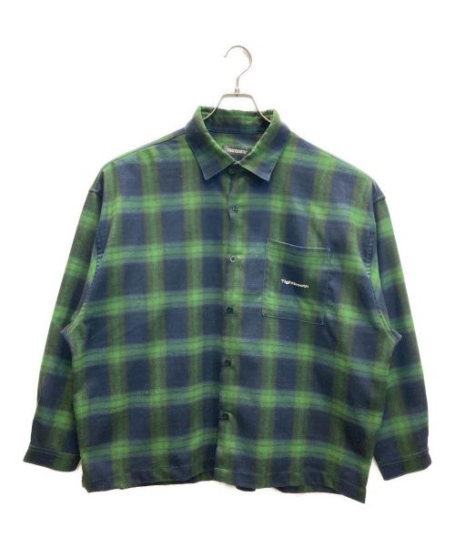 TIGHTBOOTH PRODUCTION（タイトブースプロダクション）TIGHTBOOTH PRODUCTION (タイトブースプロダクション) OMBRE L/S SHIRT グリーン×ネイビー サイズ:SIZE Lの古着・服飾アイテム