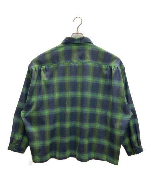 TIGHTBOOTH PRODUCTION（タイトブースプロダクション）TIGHTBOOTH PRODUCTION (タイトブースプロダクション) OMBRE L/S SHIRT グリーン×ネイビー サイズ:SIZE Lの古着・服飾アイテム