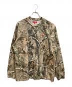 SUPREMEシュプリーム）の古着「Small Box L/S Tee Realtree AP Camo/スモール ボックス ロング スリーブ Tシャツ リアルツリー AP カモ」｜ベージュ×ブラウン