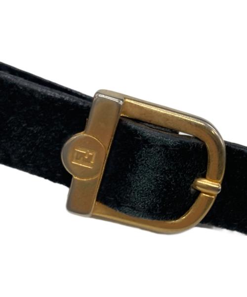 FENDI（フェンディ）FENDI (フェンディ) スエード ミニショルダーバッグ ブラックの古着・服飾アイテム