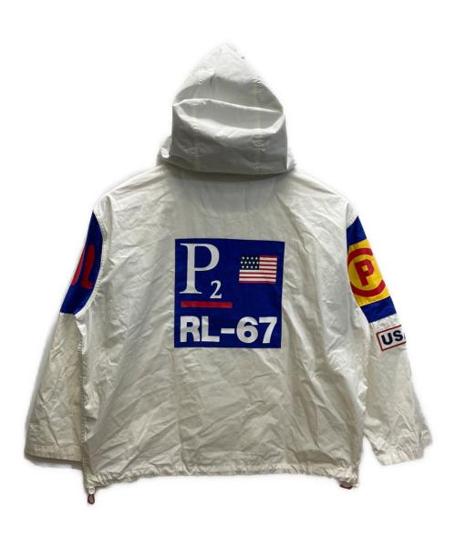 POLO RALPH LAUREN（ポロ・ラルフローレン）POLO RALPH LAUREN (ポロ・ラルフローレン) フーデットナイロンジャケット ホワイト サイズ:SIZE Mの古着・服飾アイテム