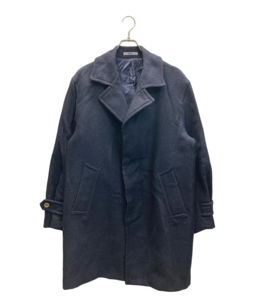 KENZO（ケンゾー）KENZO (ケンゾー) ヘリンボーンウールコート ネイビー サイズ:3の古着・服飾アイテム