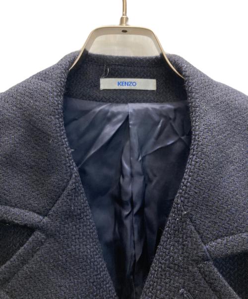 KENZO（ケンゾー）KENZO (ケンゾー) ヘリンボーンウールコート ネイビー サイズ:3の古着・服飾アイテム