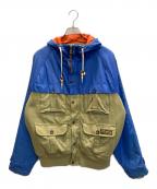 POLO RALPH LAURENポロ・ラルフローレン）の古着「ナイロンスウェット切替マウンテンパーカー」｜ブルー×オリーブ