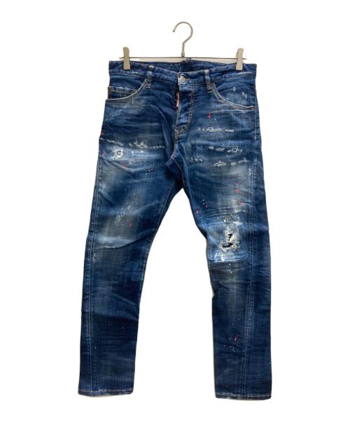 DSQUARED2（ディースクエアード）DSQUARED2 (ディースクエアード) SEXY TWIST JEAN ダメージ加工デニムパンツ インディゴ サイズ:44の古着・服飾アイテム