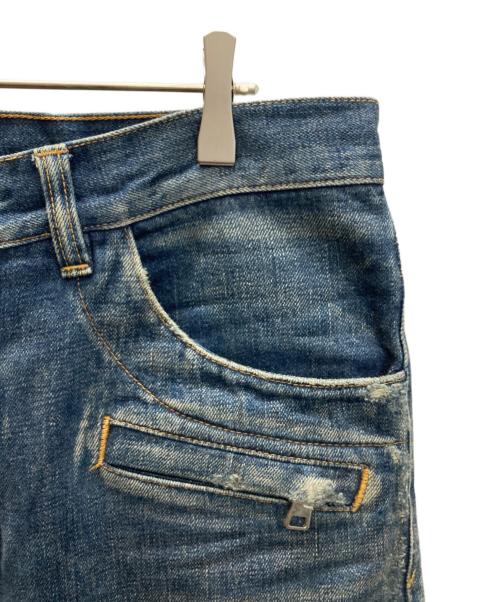 BALMAIN（バルマン）BALMAIN (バルマン) ダメージ加工バイカーデニムパンツ インディゴ サイズ:31の古着・服飾アイテム