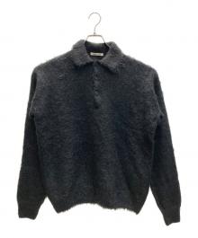 AURALEE（オーラリー）の古着「BRUSHED SUPER KID MOHAIR KNIT POLO」｜ブラック