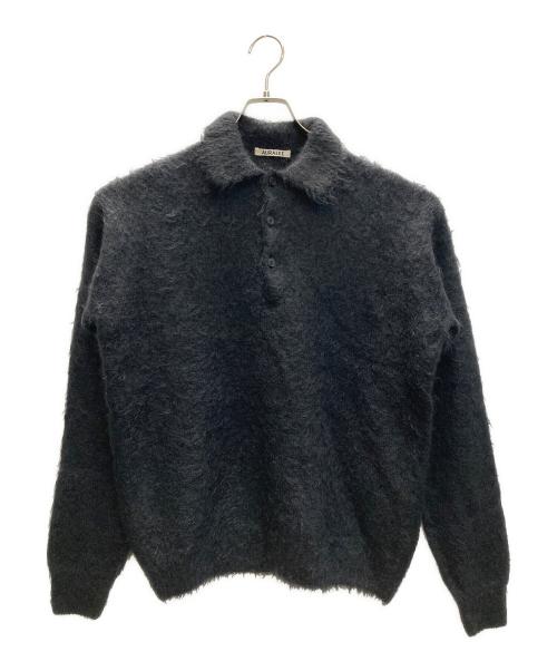 AURALEE（オーラリー）AURALEE (オーラリー) BRUSHED SUPER KID MOHAIR KNIT POLO ブラック サイズ:5の古着・服飾アイテム