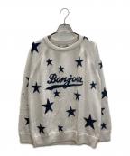 QUEENE AND BELLE×L'appartementクイーンアンドベル×アパルトモン）の古着「STAR Bonjour カシミヤニット」｜グレー