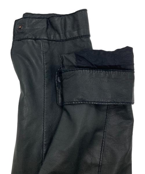 EMPORIO ARMANI（エンポリオ アルマーニ）EMPORIO ARMANI (エンポリオ アルマーニ) レザーフーデッドジャケット ブラック サイズ:SIZE 46の古着・服飾アイテム