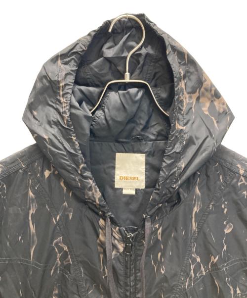 DIESEL（ディーゼル）DIESEL (ディーゼル) ナイロンフーデッドジャケット ブラウン サイズ:XXSの古着・服飾アイテム