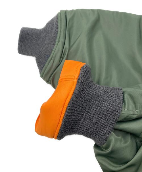 Buzz Rickson’s（バズリクソンズ）Buzz Rickson’s (バズリクソンズ) PEANUTS (ピーナッツ) MA-1 リバーシブル ワッペン フライトジャケット グリーン×オレンジ サイズ:Mの古着・服飾アイテム