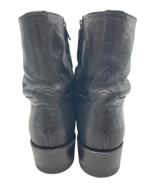 brother bridge（ブラザーブリッジ）BROTHER BRIDGE (ブラザーブリッジ) Schott (ショット) コラボ サイドジップブーツ ブラック サイズ:26の古着・服飾アイテム