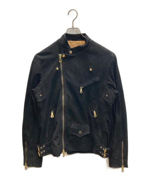 Cinquanta（チンクワンタ）Cinquanta (チンクワンタ) スウェードダブルライダースジャケット ブラック サイズ:46の古着・服飾アイテム