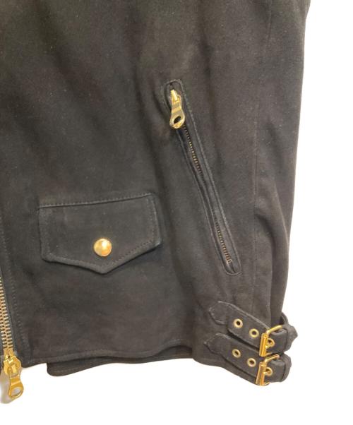 Cinquanta（チンクワンタ）Cinquanta (チンクワンタ) スウェードダブルライダースジャケット ブラック サイズ:46の古着・服飾アイテム