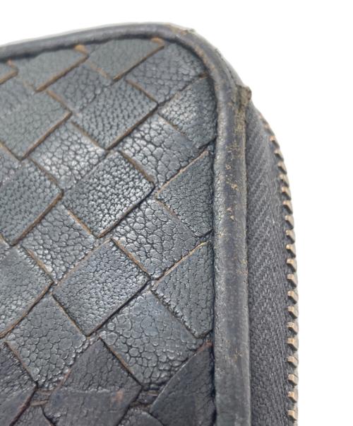 BOTTEGA VENETA（ボッテガベネタ）BOTTEGA VENETA (ボッテガベネタ) イントレチャートラウンドジップウォレット グレー×ブラウンの古着・服飾アイテム