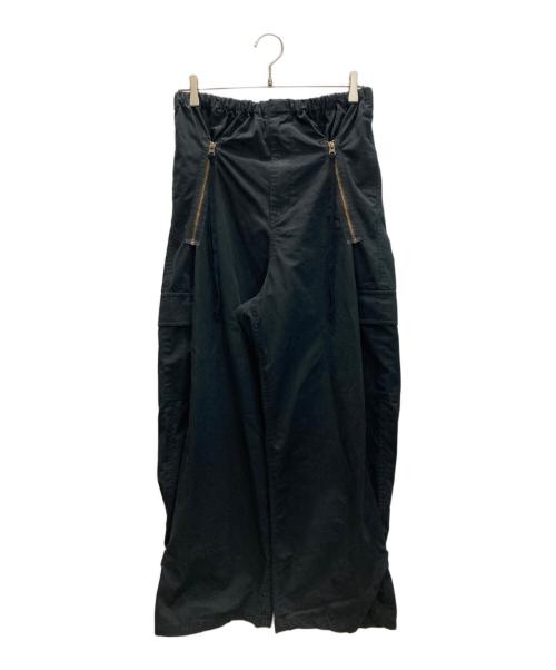 maturely（マチュアリー）maturely (マチュアリー) コットン シルク ジッパー カーゴパンツ ブラック サイズ:1の古着・服飾アイテム