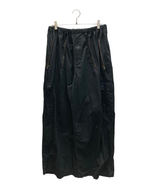 maturely（マチュアリー）maturely (マチュアリー) コットン シルク ジッパー カーゴパンツ ブラック サイズ:1の古着・服飾アイテム