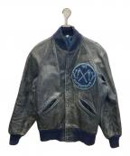 butwinバトウィン）の古着「レザーアワードジャケット」｜ブラック