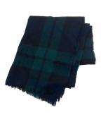 JOHNSTONS OF ELGINジョンストンズオブエルガン）の古着「チェック柄マフラー」｜グリーン×ネイビー