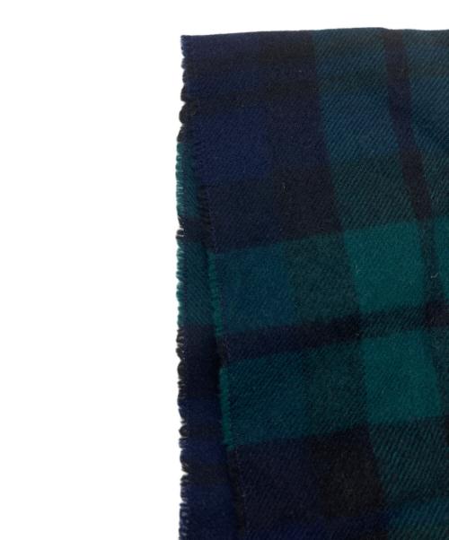 JOHNSTONS OF ELGIN（ジョンストンズオブエルガン）JOHNSTONS OF ELGIN (ジョンストンズオブエルガン) チェック柄マフラー グリーン×ネイビー サイズ:下記参照の古着・服飾アイテム