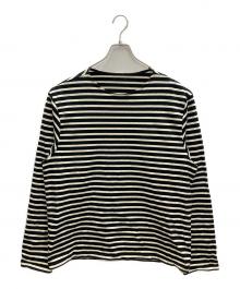 Maison Kinema（メゾン キネマ）の古着「ボーダーカットソー」｜ブラック×ベージュ