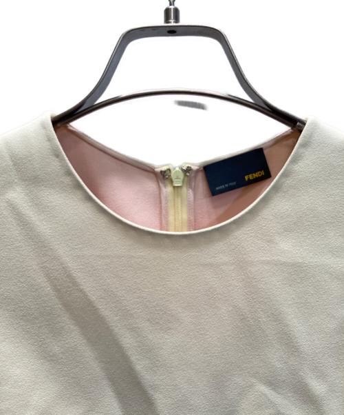 FENDI（フェンディ）FENDI (フェンディ) ノースリーブブラウス ベージュ×ピンク サイズ:40の古着・服飾アイテム