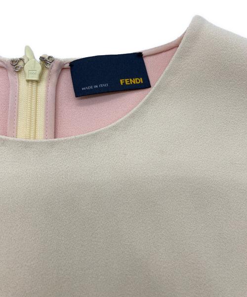FENDI（フェンディ）FENDI (フェンディ) ノースリーブブラウス ベージュ×ピンク サイズ:40の古着・服飾アイテム
