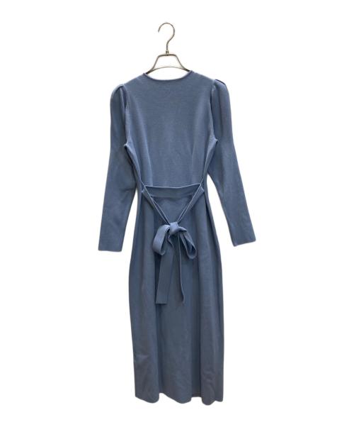 CELFORD（セルフォード）CELFORD (セルフォード) トレンチ風ニットタイトワンピース ブルー サイズ:36の古着・服飾アイテム