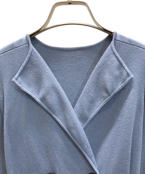 CELFORD（セルフォード）CELFORD (セルフォード) トレンチ風ニットタイトワンピース ブルー サイズ:36の古着・服飾アイテム