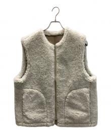 MACPHEE（マカフィー）の古着「エコムートン ジップアップジレ」｜ベージュ