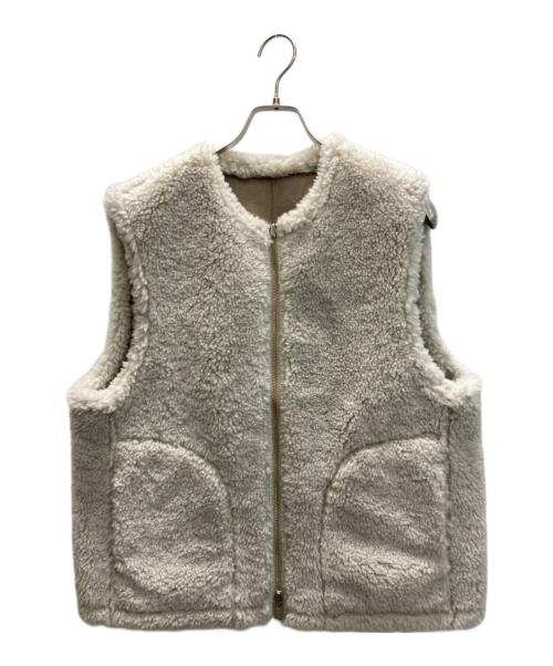 MACPHEE（マカフィー）MACPHEE (マカフィー) エコムートン ジップアップジレ ベージュ サイズ:36の古着・服飾アイテム