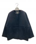 JOURNAL STANDARDジャーナルスタンダード）の古着「スーパー140ビーバーノーカラーショートコート」｜ブラック
