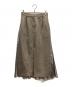sacai（サカイ）の古着「ウール 異素材 ドッキング プリーツスカート」｜ベージュ