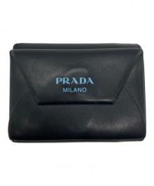 PRADA（プラダ）の古着「3つ折り財布」｜ブラック