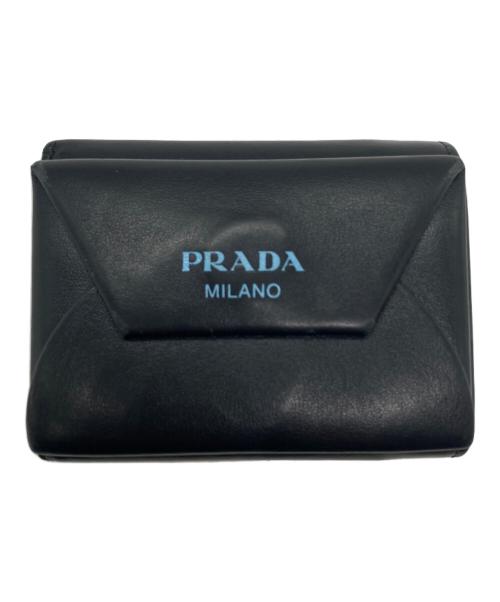 PRADA（プラダ）PRADA (プラダ) 3つ折り財布 ブラックの古着・服飾アイテム