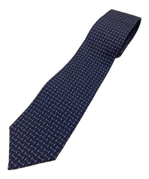 HERMES（エルメス）HERMES (エルメス) ファソネH シルクネクタイ ネイビー サイズ:表記なしの古着・服飾アイテム
