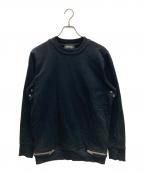 DIESELディーゼル）の古着「ジップデザインクルーネックスウェット」｜ブラック